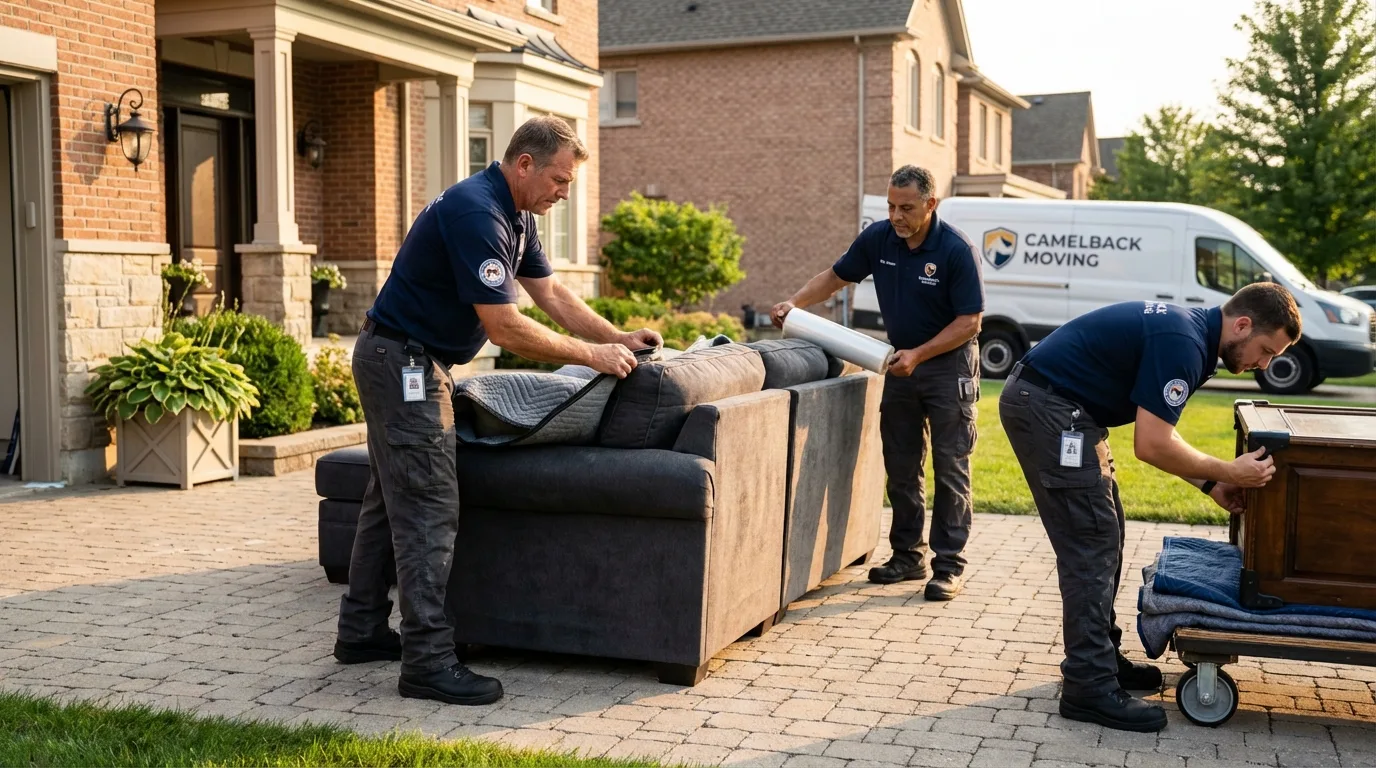 Large estate moving crew wrapping furniture in Wickliffe, OH